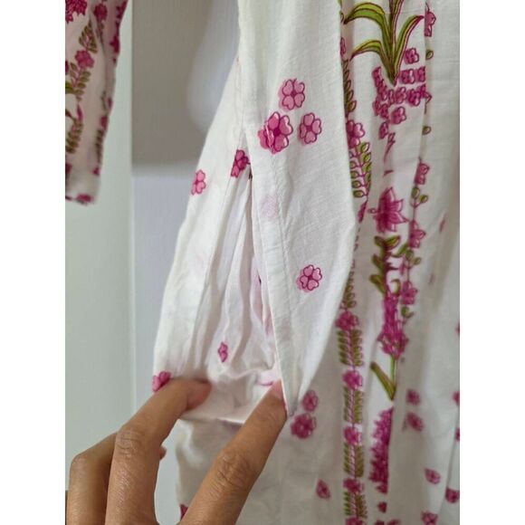 Islapayal pink floral tassel midi dress M - Picture 6 of 10